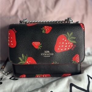 ‧₊˚♡Coach Mini Klare Black Strawberry Crossbody‧₊˚♡